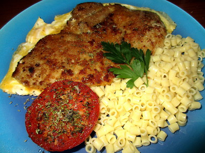 Escalope de Veau pane et mini maraconi -- 22/04/17