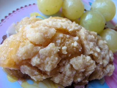 Crumble aux Raisins blancs et Fleur d'Oranger -- 24/10/09