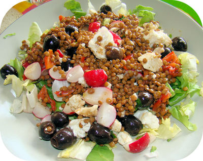 Salade d't aux Lentilles et Fta -- 06/07/09