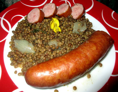 Saucisse de Montbliard et Lentilles de Cilaos -- 24/07/18