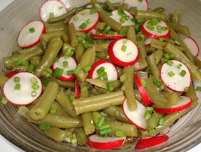 Salade de Haricots verts et Radis rouges -- 08/06/12