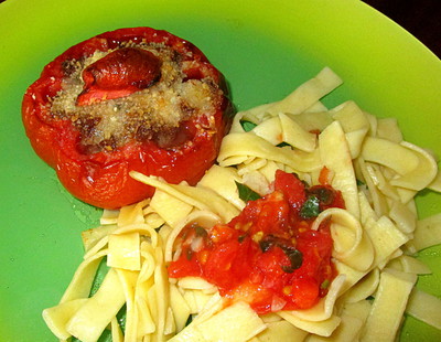 Tomates 'Albenga' farcies et Tagliatelles -- 28/06/16