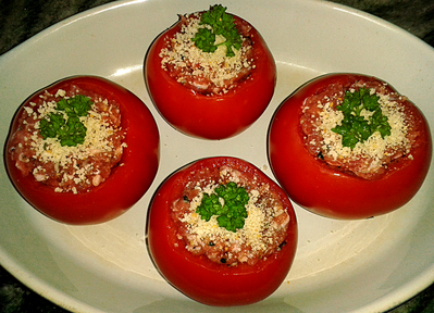 Tomates farcies  la chair de Volaille -- 05/04/14